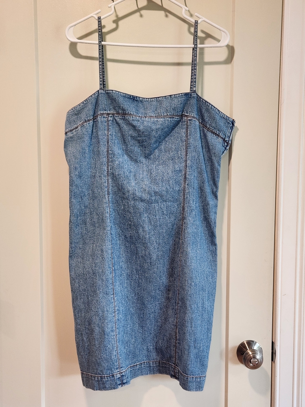 Vintage Y2K Ralph Lauren Blue Denim Mini Dress Size 14 100% Cotton